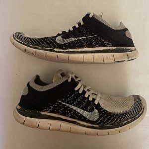 Nike Free Flyknit 4.0 OREO Black White Mens Running Shoes Size 10 631053-100
